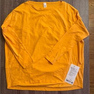 New Lululemon back in action long sleeve Nulu shirt, Mango Dream, Orange